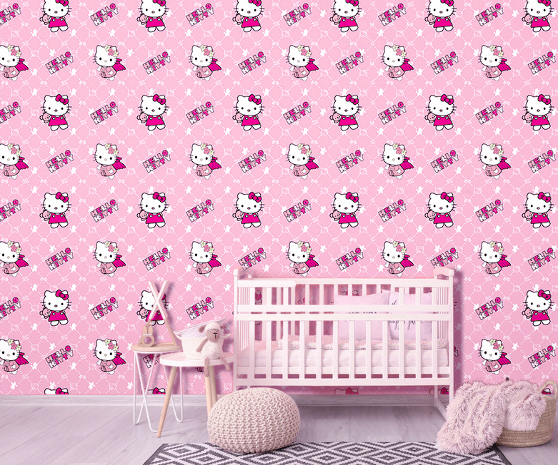Combo 10 mét giấy dán tường, decal dán tường trang trí nhà cửa KITTY THIÊN THẦN khổ 45cm