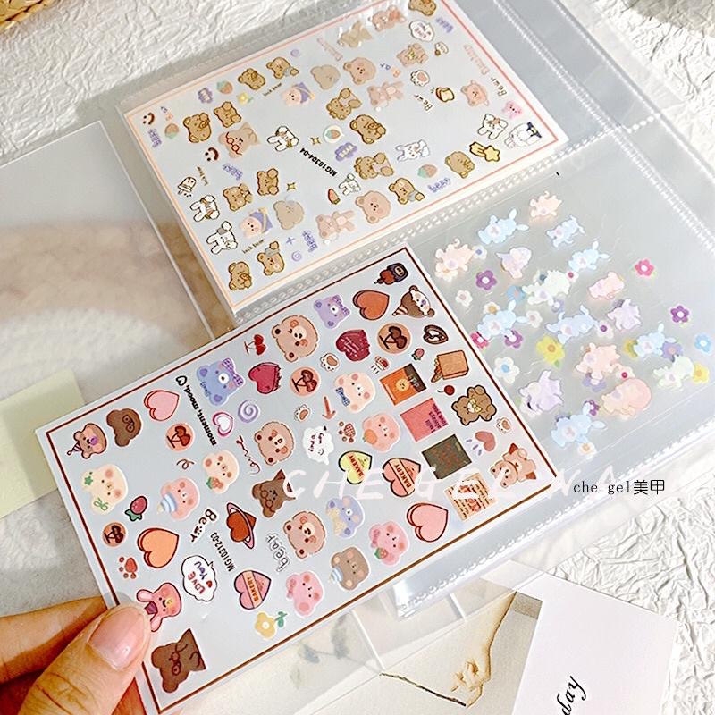 Sổ lưu trữ stickers / stickers nails bằng nhựa trong mờ kèm stickers trang trí sổ (vui lòng đọc kĩ mô tả)