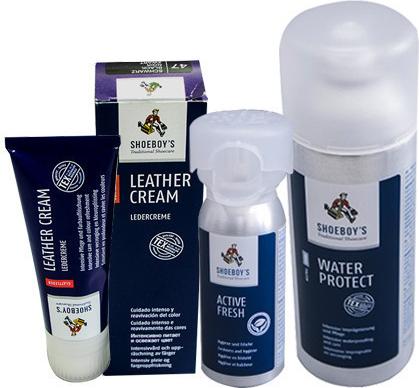 Combo Xịt chống thấm, xịt khử mùi giày, xi đánh giày Shoeboy's chính hãng nhập khẩu từ Đức (SB-AD3)