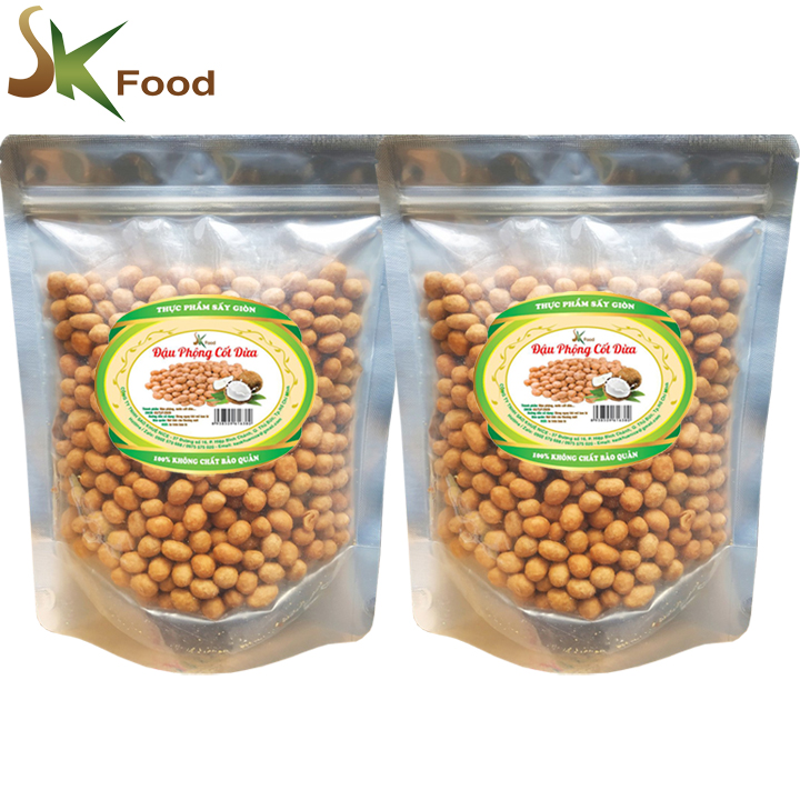 1KG ĐẬU PHỘNG DA CÁ CỐT DỪA THƯƠNG HIỆU SK FOOD