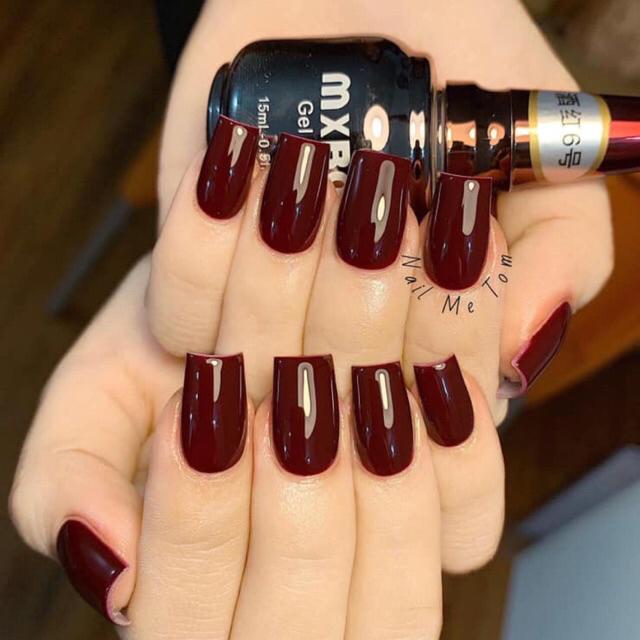 Sơn gel Mxbon màu đỏ đô Thiên Di Nail