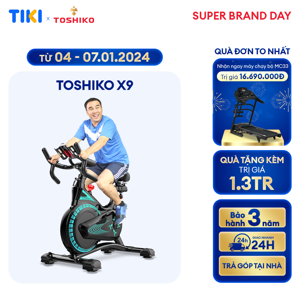Xe Đạp Tập Thể Dục Trong Nhà Toshiko X11, Xe Đạp Thể Thao Có Đồ Hồ Hiển Thị Quãng Đường, Calo Tiêu Thụ, Giảm Mỡ, Săn Chắc Cơ Thể