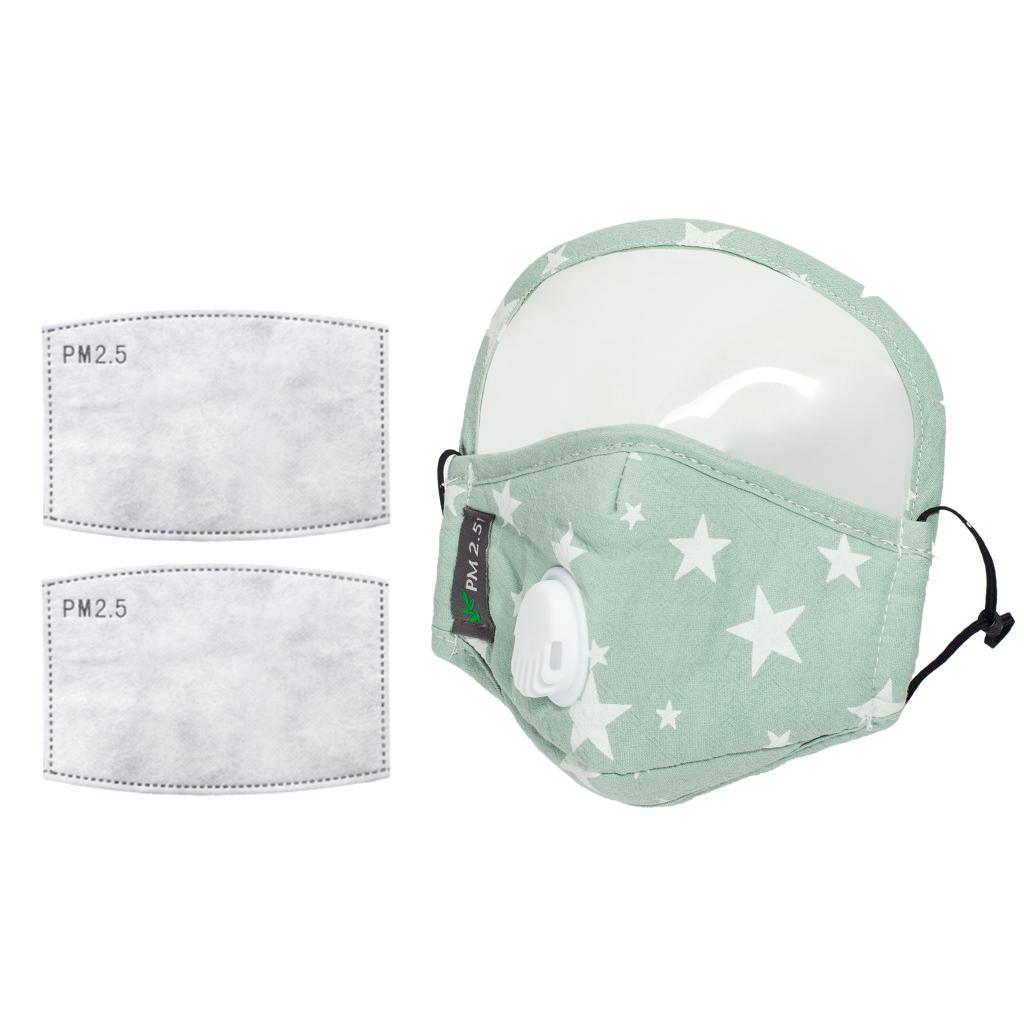 Kids Cotton Mouth Cover Face Masks With PM2.5 Filters & Eye