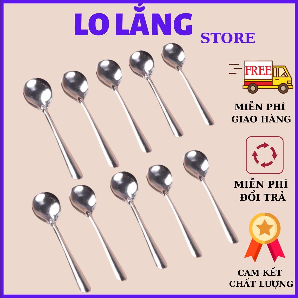 Bộ 10 muỗng soup tròn ăn cơm, canh, cafe inox cao cấp