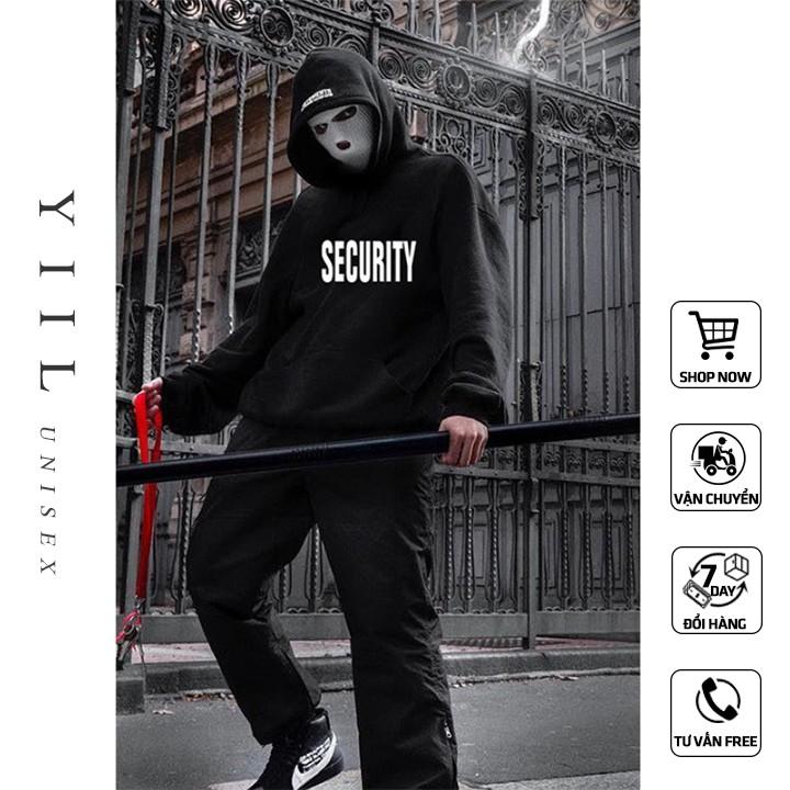 Áo hoodie nam nữ in chữ SECURITY hoodie nam nữ form rộng có mũ thu đông cực phong cách YiiL HD04