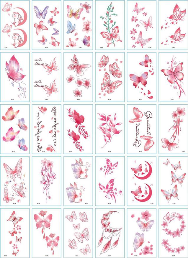 Combo 30 Tờ Hình Xăm Dán Tatoo Thời Trang Nhiều Mẫu - X