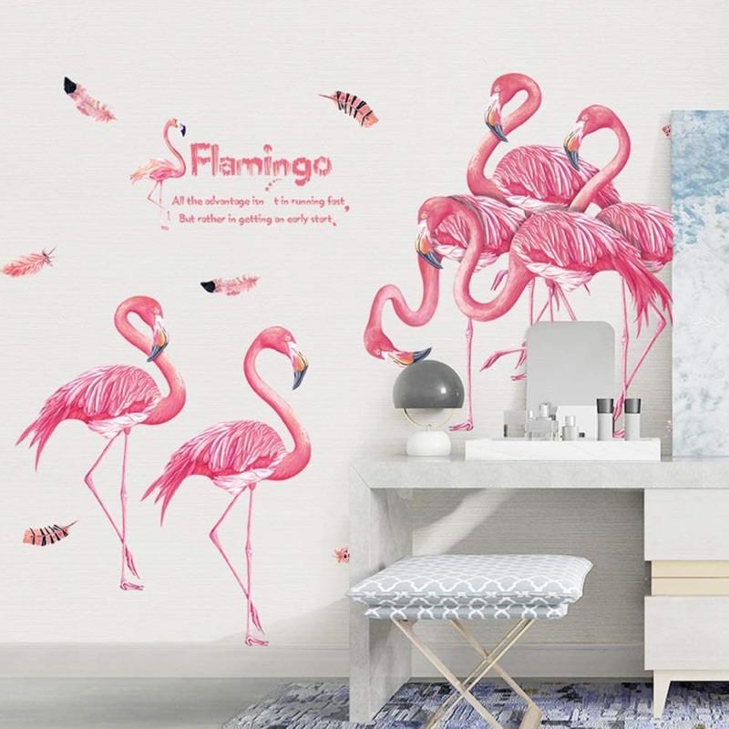 Decal trang trí tường - Cò Hồng Quý Tộc Flamingo