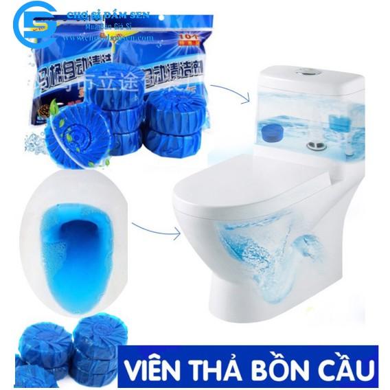 Viên khử mùi tẩy bồn cầu toilet sạch bóng (1 bịch 10 viên), sáp chống ố vàng mùi hôi, diệt sạch vi khuẩn gây hại