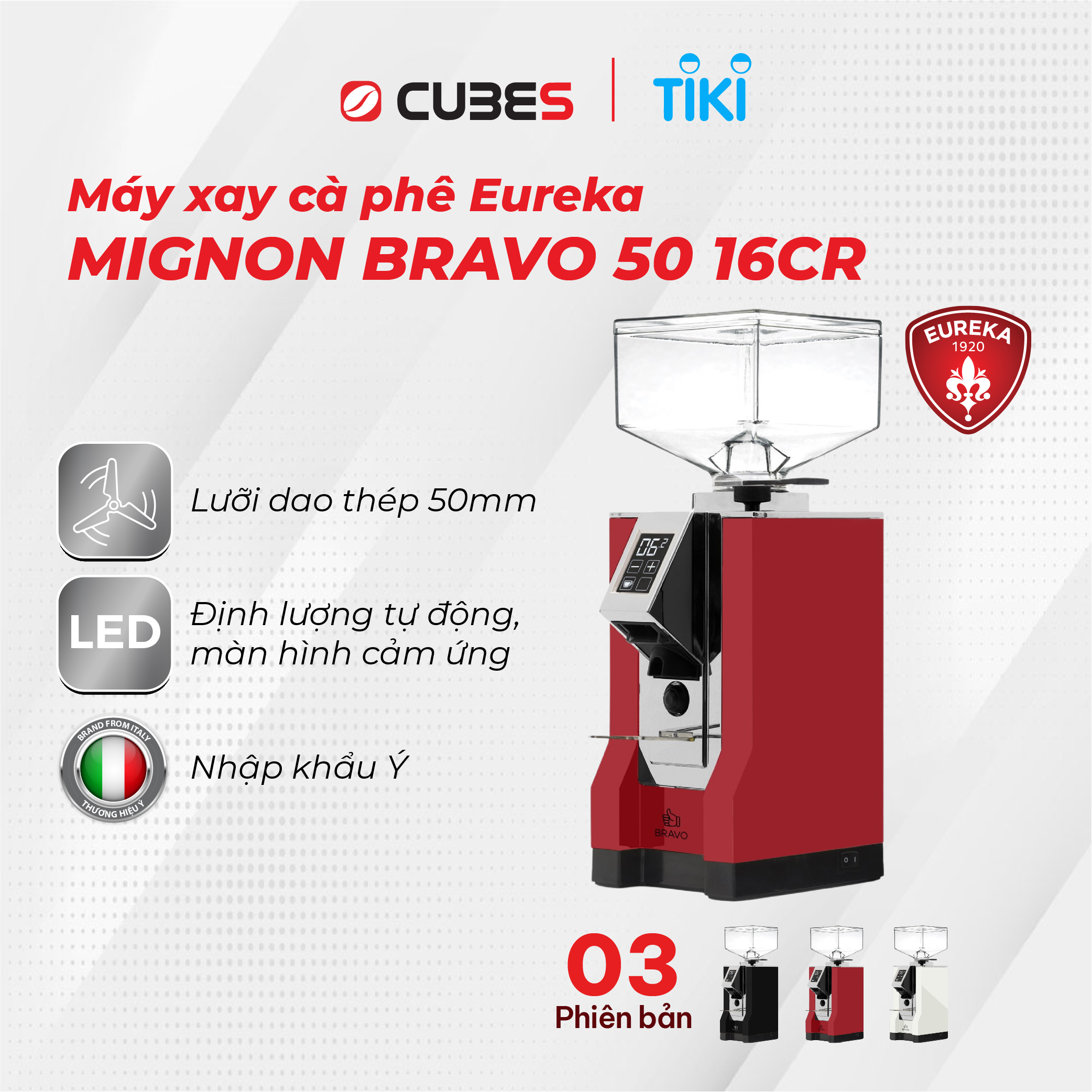 Máy xay cà phê Eureka Mignon Bravo 50 16CR - Hàng nhập khẩu từ Ý