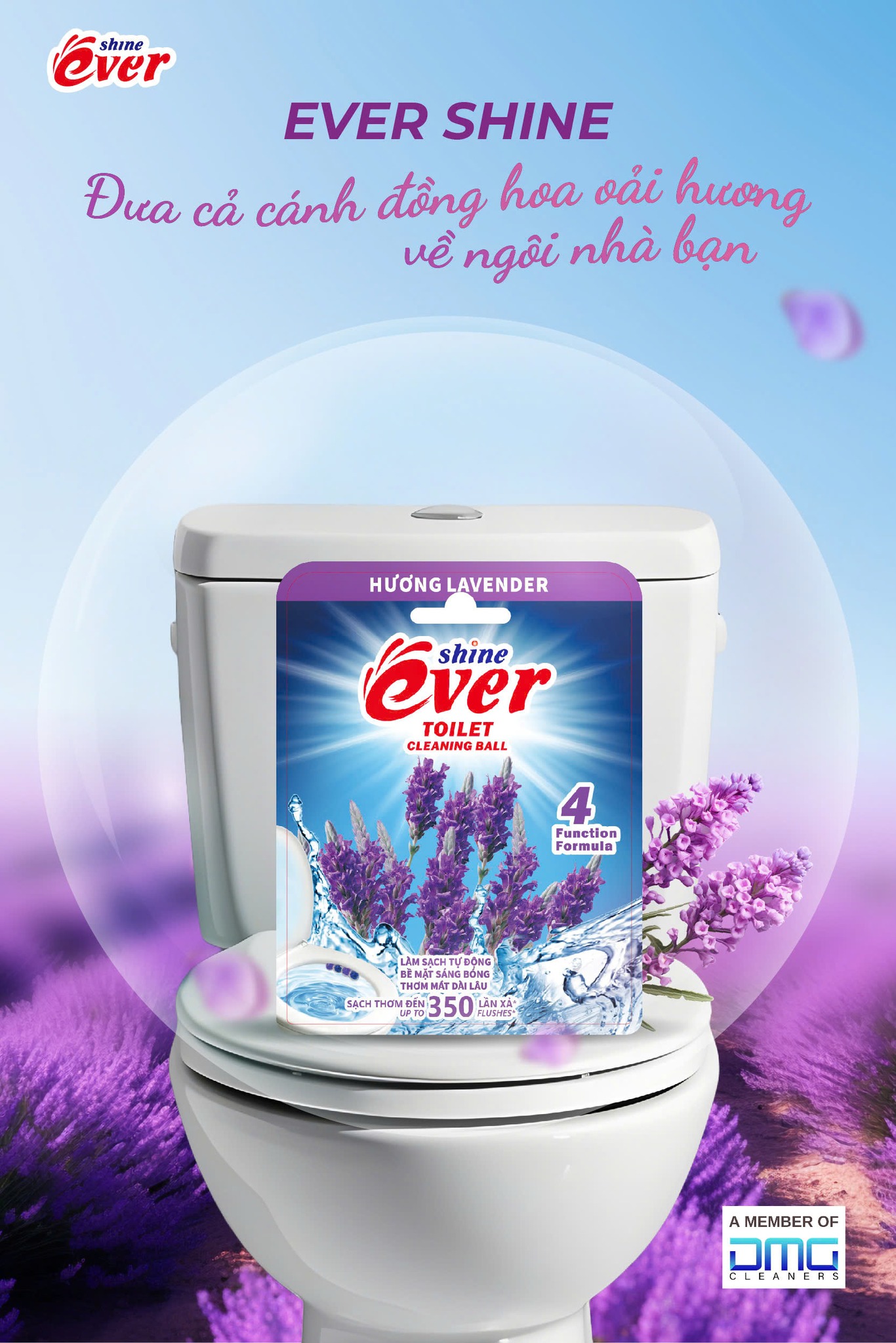 Mua 3 Vỉ Viên treo bồn cầu Evershine Hương Lavender 54gr được tặng 1 Viên treo bồn cầu hương chanh