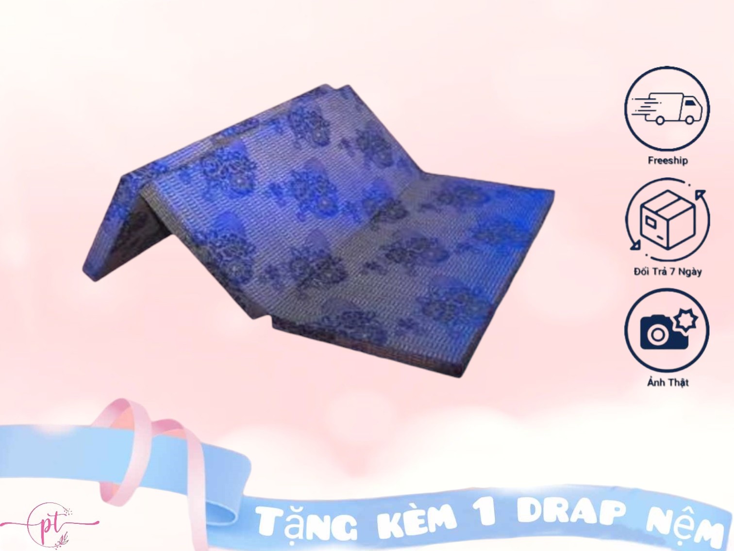 Nệm Bông Ép Cao Cấp Gấp 3 Dày 9cm Đủ Size ( Giao Màu Ngẫu Nhiên )