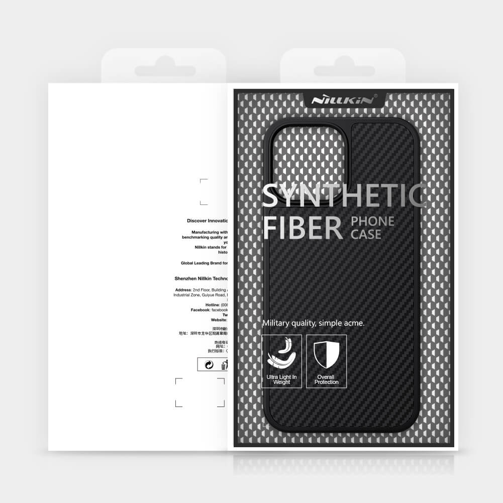 Ốp lưng chống sốc siêu mỏng cho iPhone 13 Pro Max chất liệu vân carbon cao cấp hiệu Nillkin Synthetic fiber - Hàng nhập khẩu
