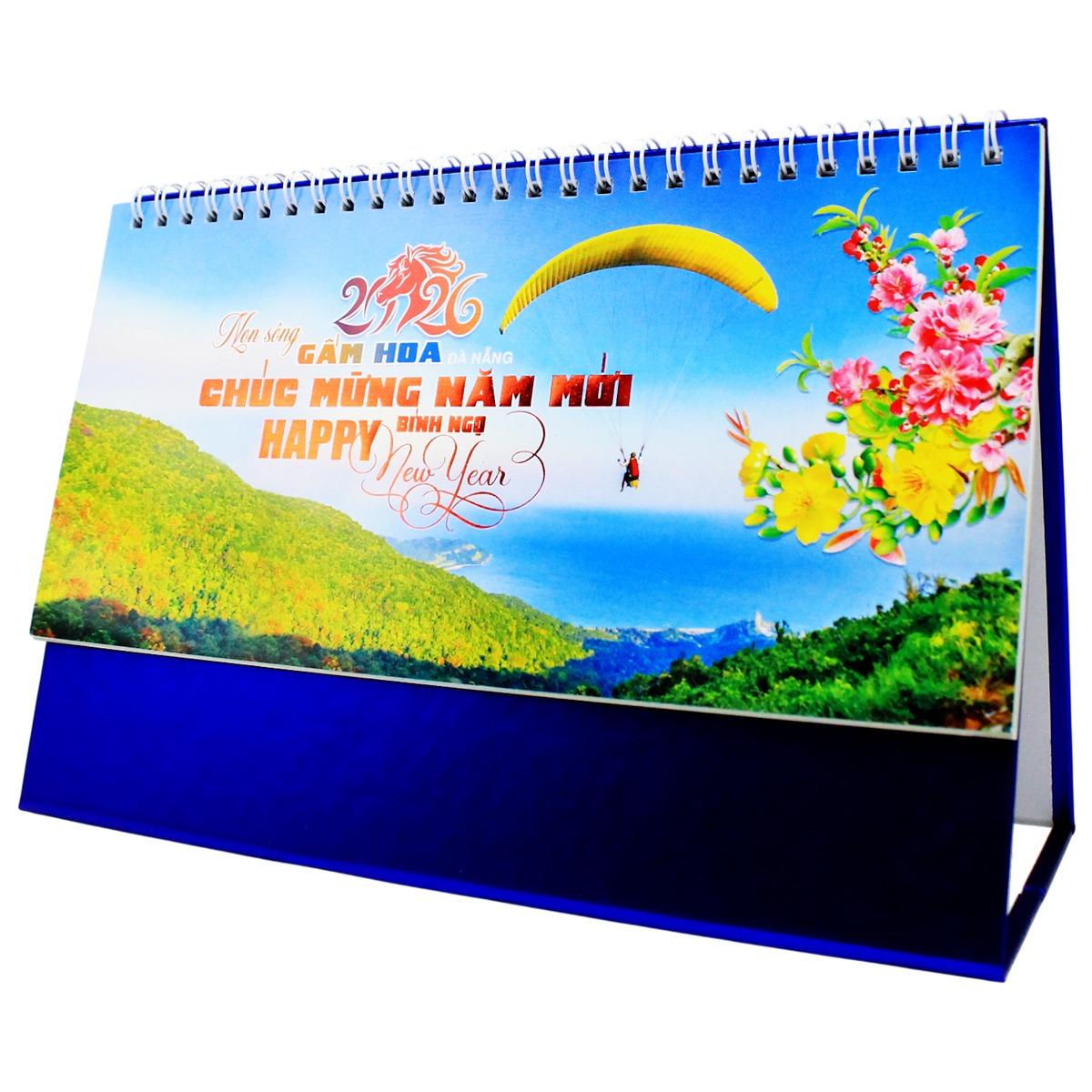 Lịch Thời Đại 2026 - Lịch Bàn Chữ A 24x16 Vườn Hoa Tri Thức NST79A