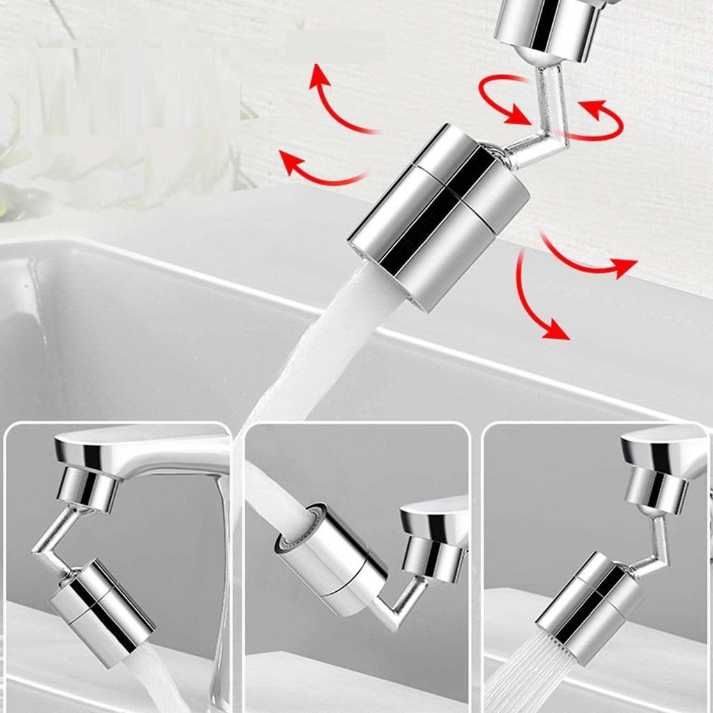 Đầu nối vòi nước thông minh xoay 720 độ - Vòi nước lắp chậu rửa bát chén lavabo với 2 chế độ nước chảy