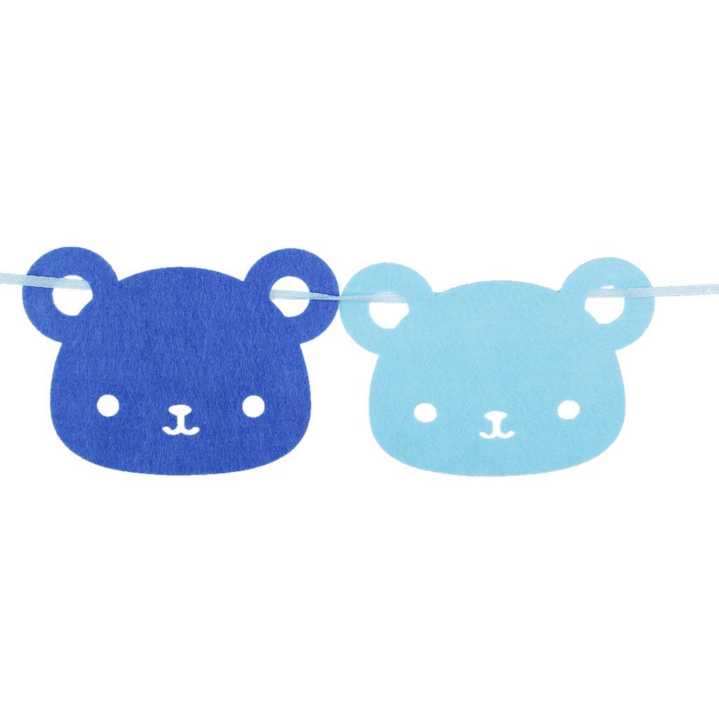 4x Cute Felt Bear String Hanging Bunting Banner Flag Kindergarten Wall Decor