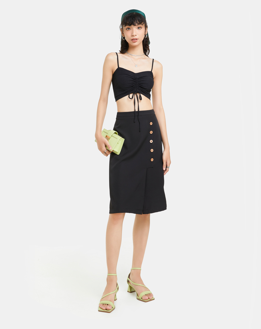 Chân Váy Midi Nữ Thời Trang JUNO Kiểu Dáng Xẻ JNVLU006