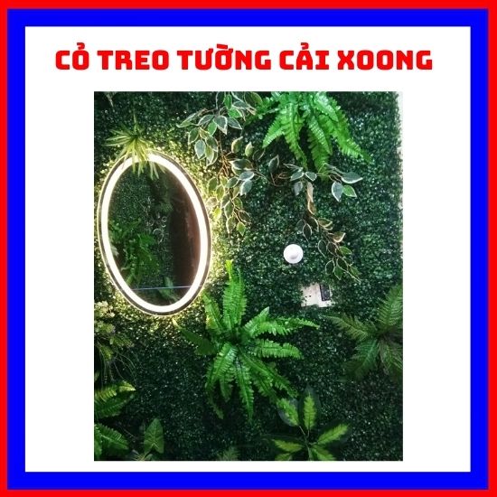Cỏ treo tường cải xoong kích thước 40cm x60cm ,Cỏ nhựa dán tường ,cỏ giả nhân tạo làm decore trang trí cho quán ăn nhà hàng