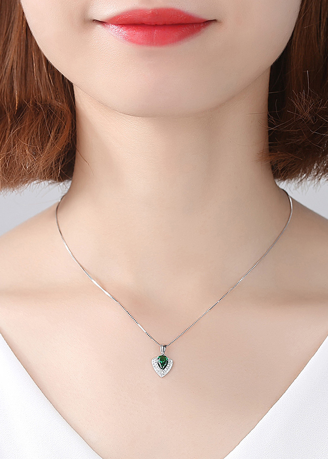 Dây chuyền bạc nữ đính đá cao cấp DB2388 có 3 màu Bảo Ngọc Jewelry