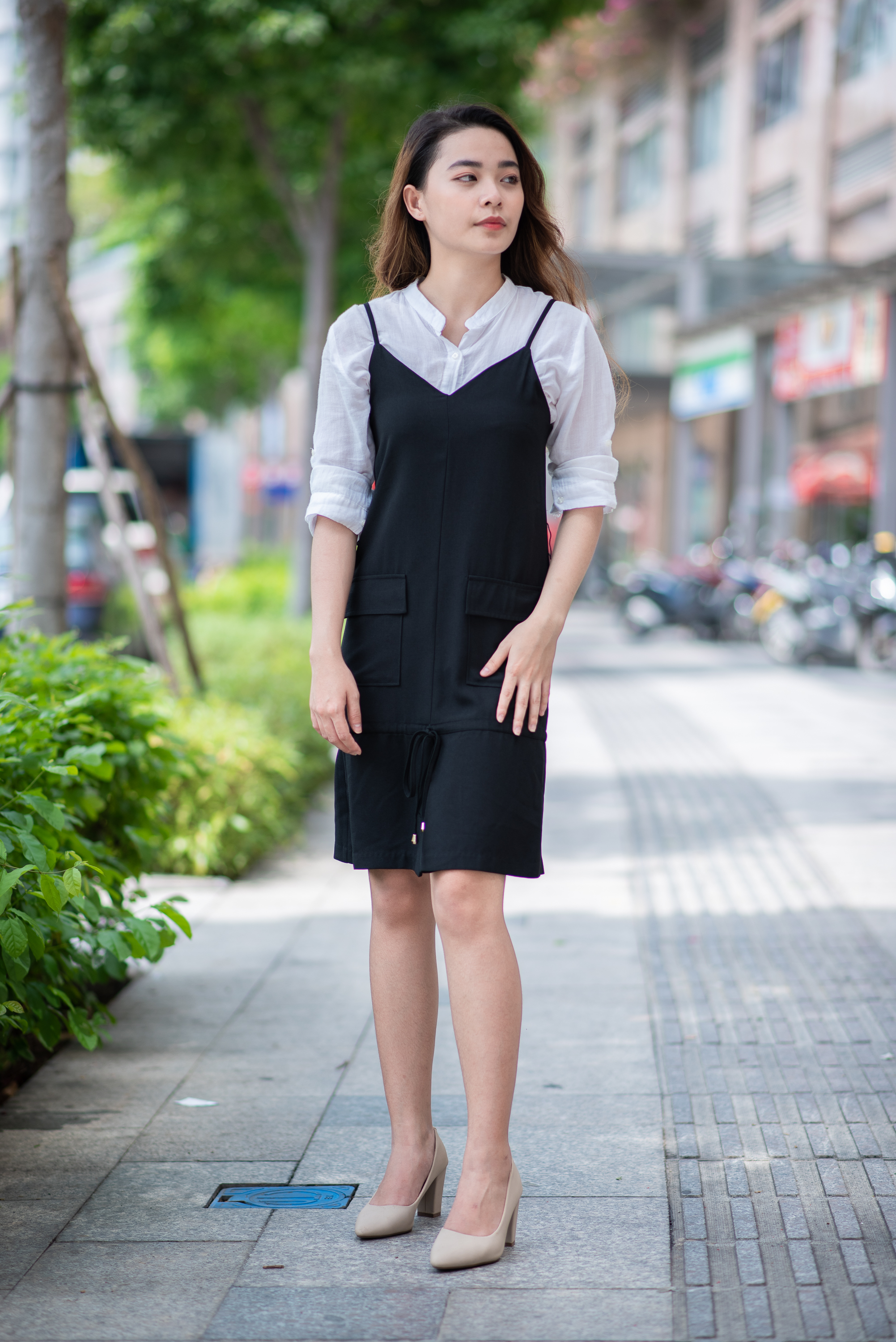 ĐẦM 2 DÂY CỔ TIM 2 DÂY 2 TÚI