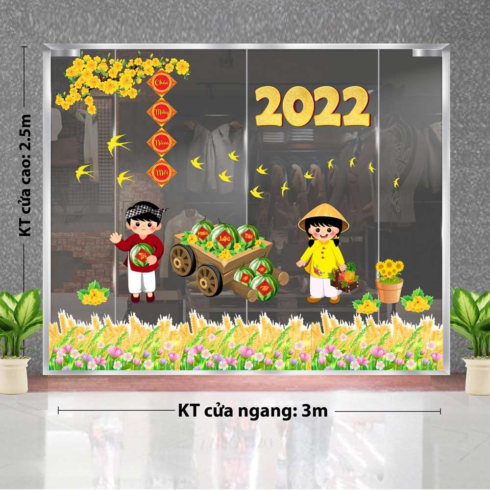DECAL TRANG TRÍ TẾT NGUYÊN ĐÁN 2022 COMBO SỐ 15