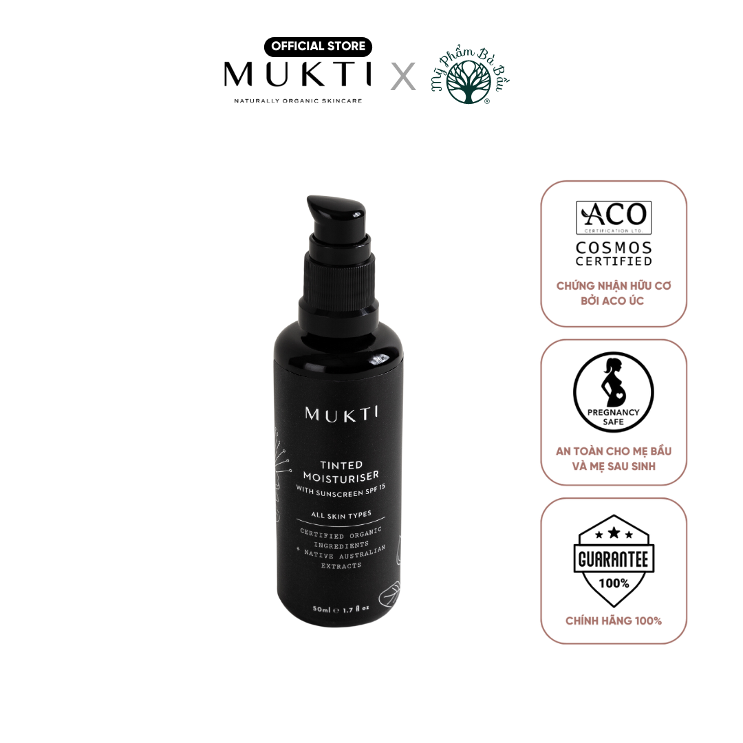Kem Chống Nắng Vật Lý Trang Điểm Dưỡng Da Mukti Tinted Moisturiser with Sunscreen SPF 15 (50ml)