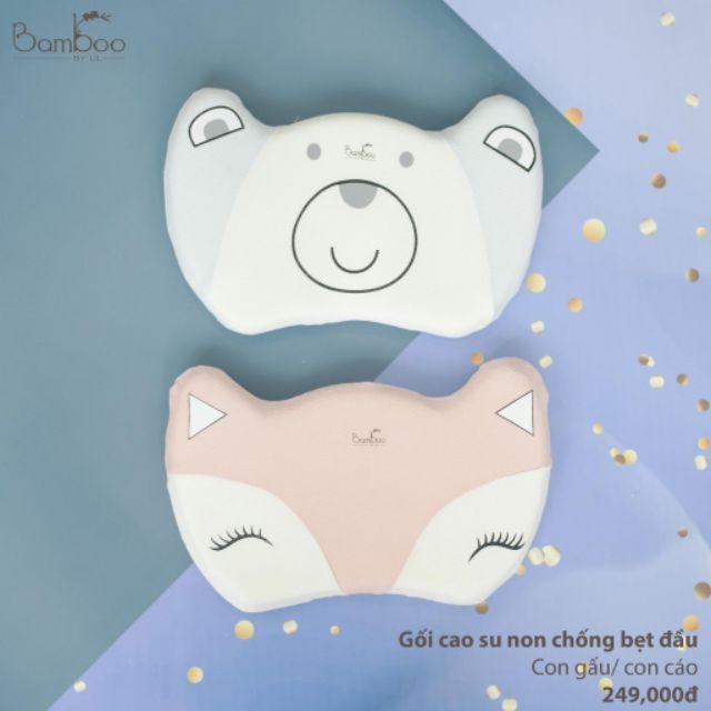 Gối cao su non Bamboo chống bẹp đầu kháng khuẩn khử mùi cho bé