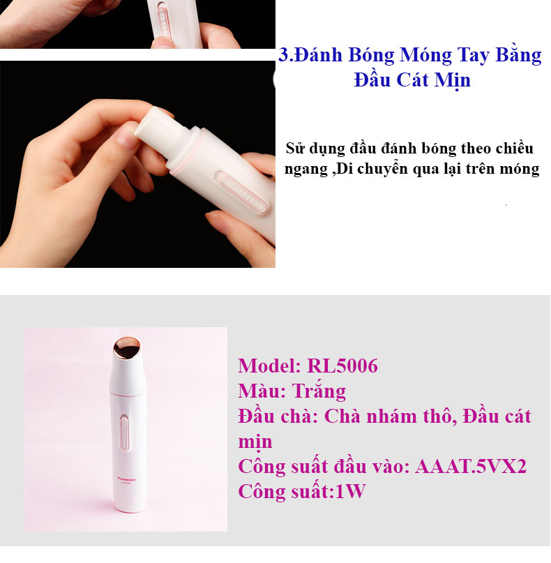 Máy Mài Đánh Bóng Móng Tay Bằng Không Dây Cao Cấp - Hàng Chính Hãng