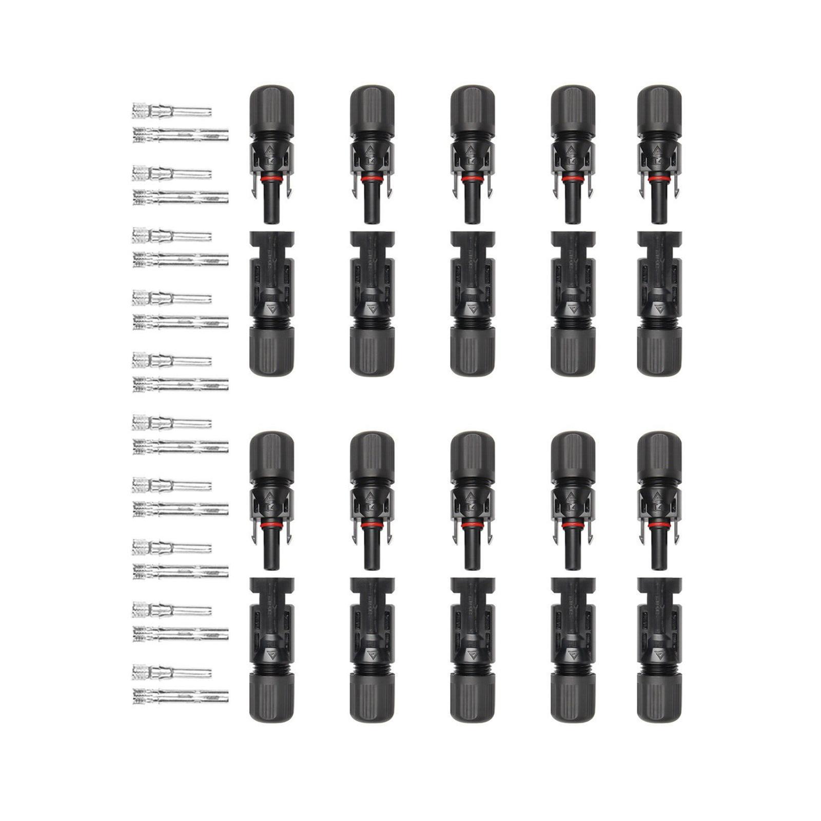 Solar Panel Cable Connectors 10 Pairs Male/Female Solar Panel Connectors