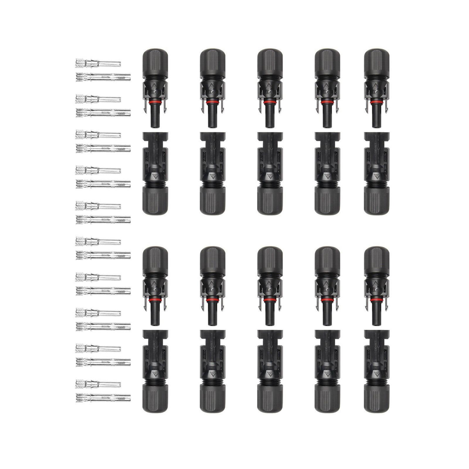 Solar Panel Connectors , Solar Panel Cable Connectors, 10 Pairs Male/Female Line  Solar Connectors for Photovoltaic Systems, Garden