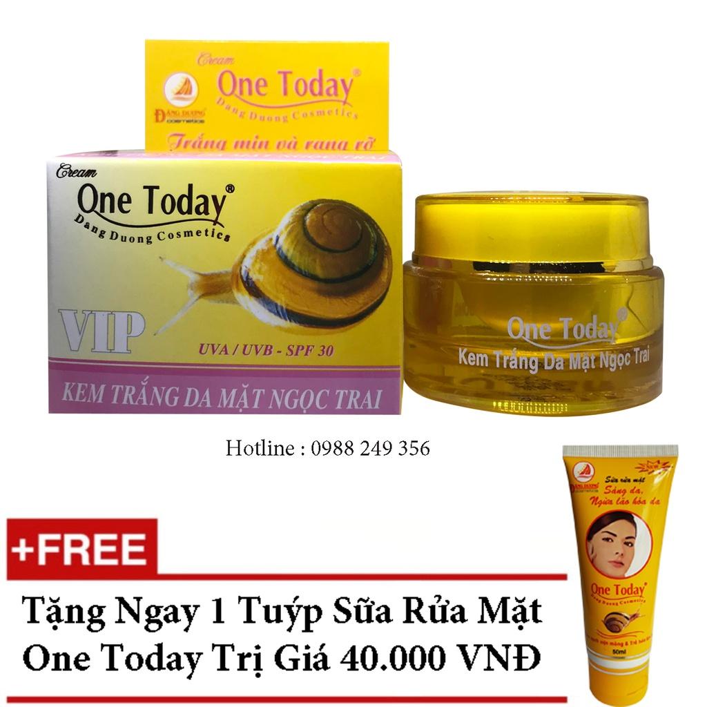 KEM TRẮNG DA MẶT NGỌC TRAI ONE TODAY 20G + TẶNG SỮA RỬA MẶT ONE TODAY