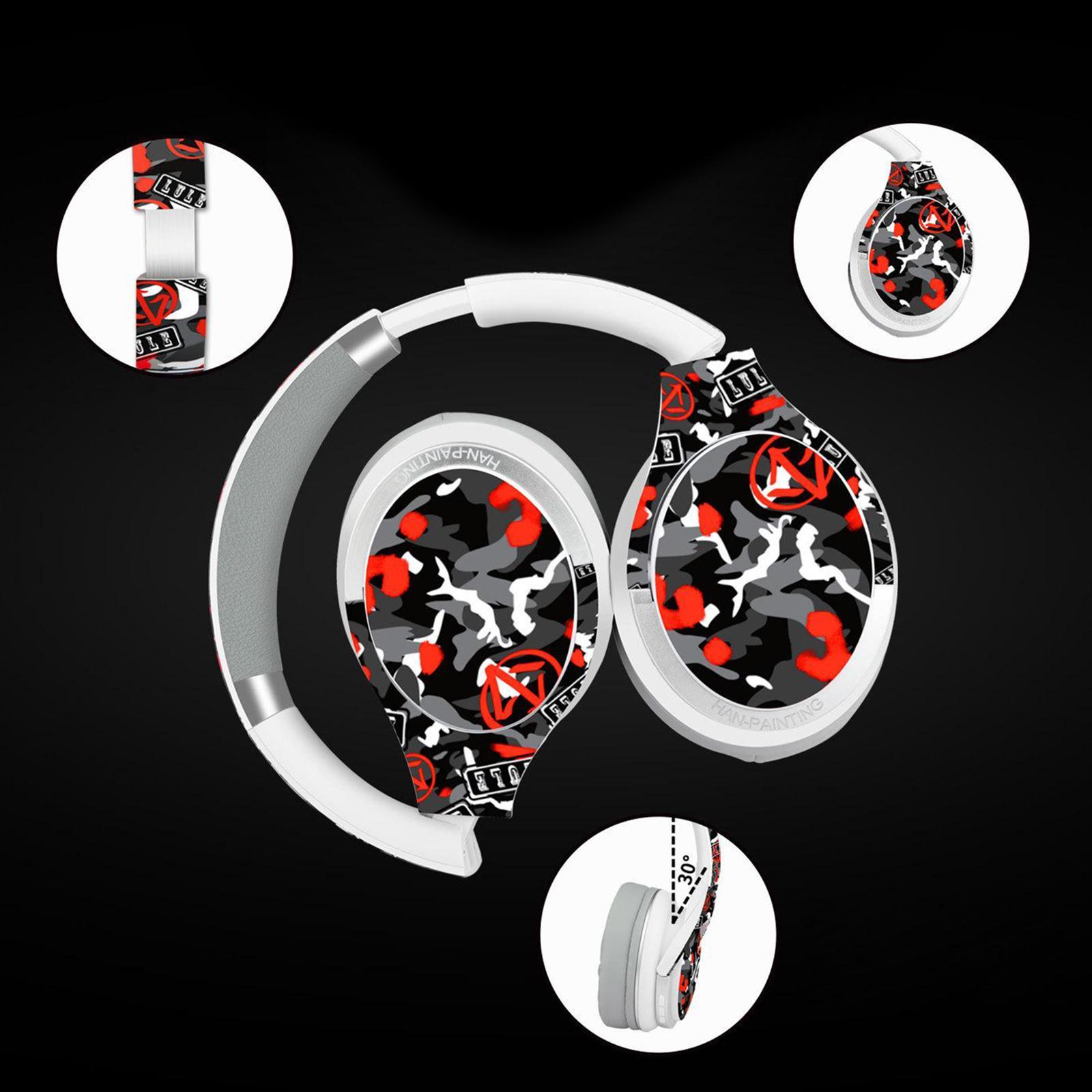 Bluetooth Headphones Over Ear Foldable Built-in Mic Soft Earmuffs