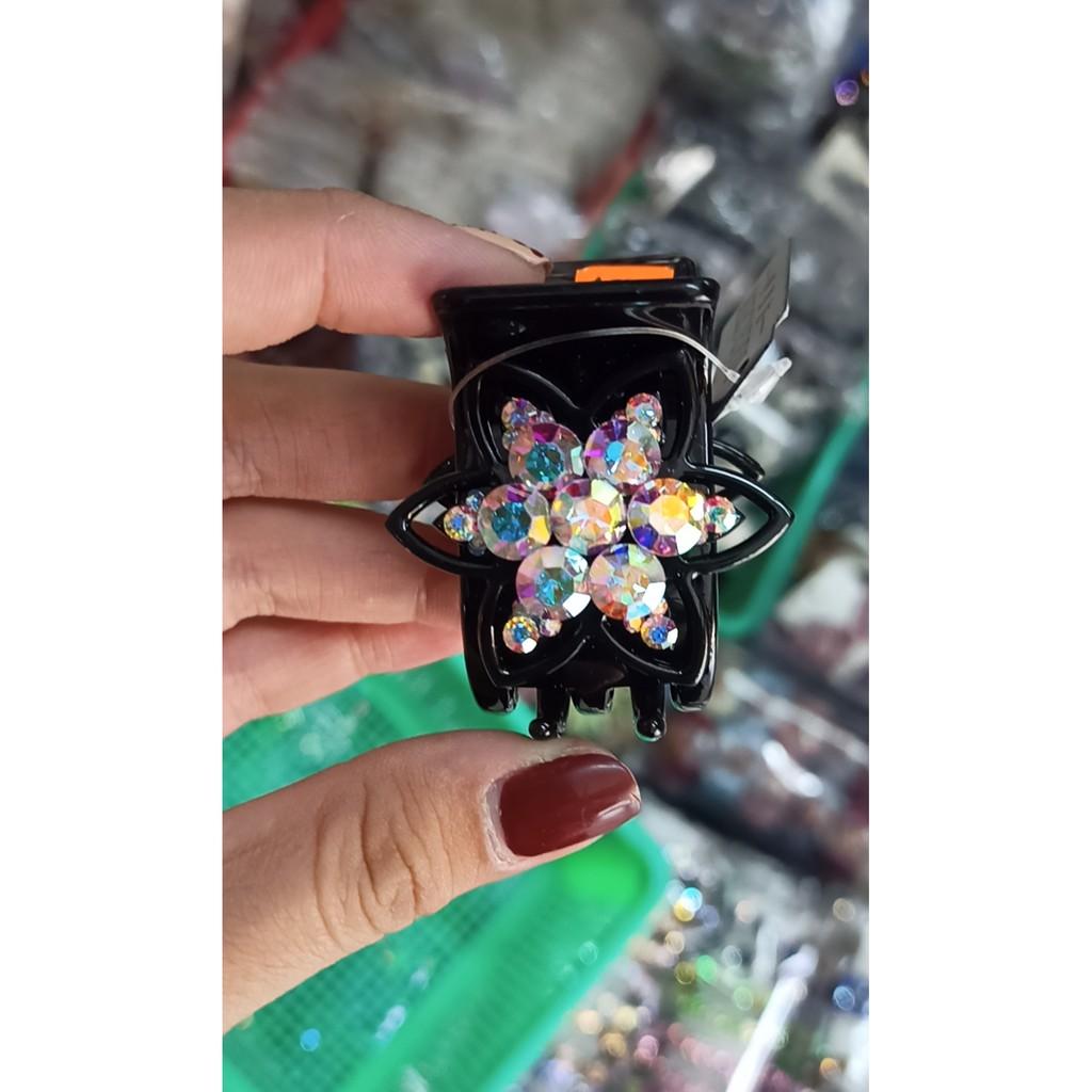 Kẹp tóc càng cua 5 răng đính đá cao cấp hình hoa cánh nhọn Marcely