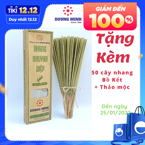 Nhang Khuynh Diệp Dương Minh 180cây nhang sạch 30cm 100% thành phần tự nhiên nhang thơm an toàn không hóa chất - nhang cây hương organic