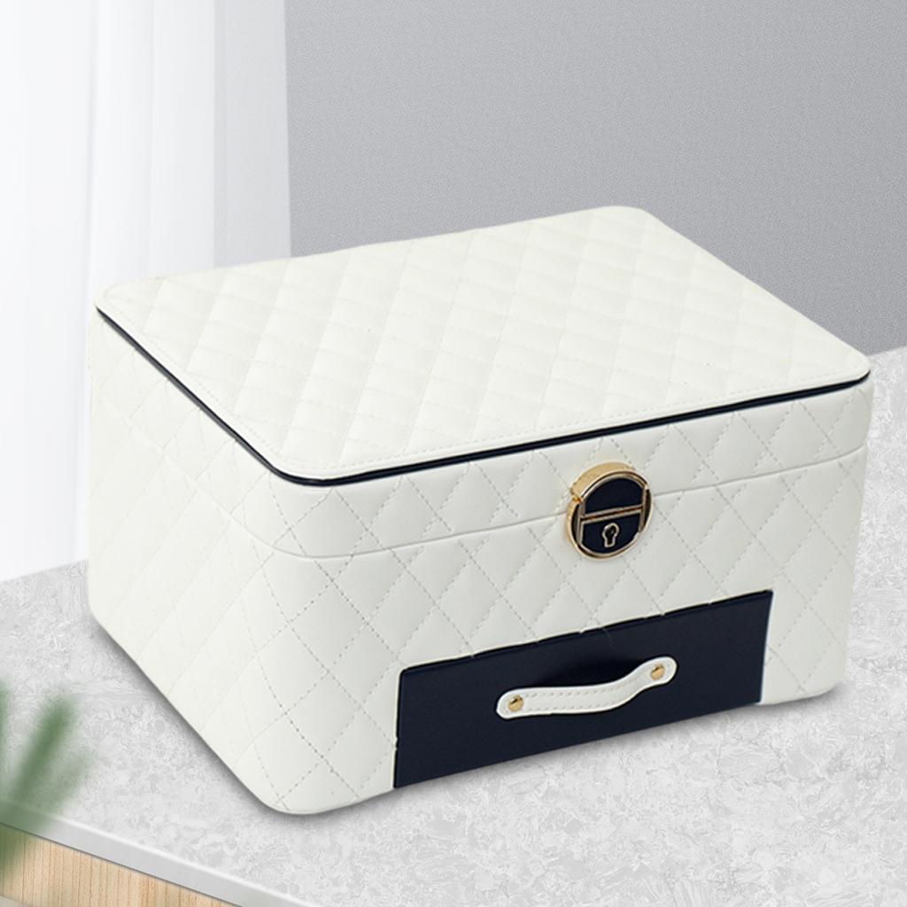 Three-Layer Jewelry Organizer PU Leather Gifts for Christmas Rings Women