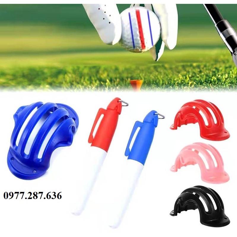 Dụng cụ kẻ line golf trên bóng nửa quả có kèm bút giúp nhận biết đường bóng shop GOLF PRO