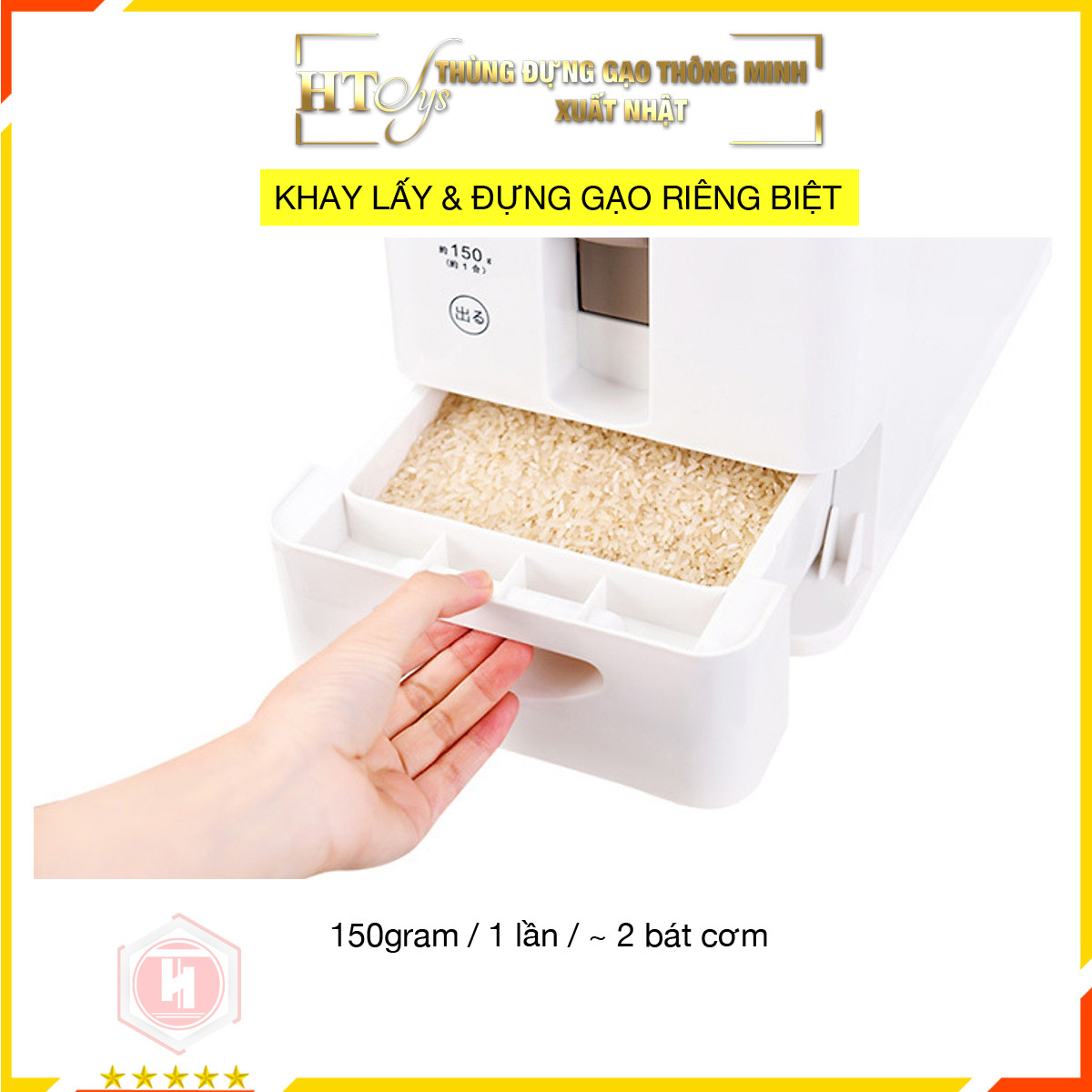 Thùng đựng gạo thông minh 12KG xuất Nhật - HT SYS - Chất lượng chuẩn Nhật