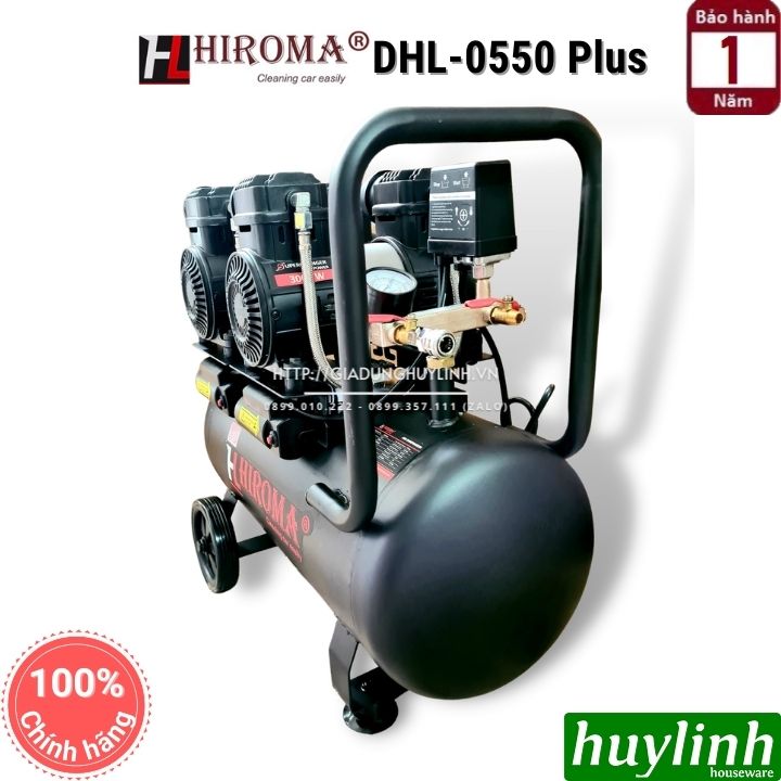 Máy nén khí không dầu Hiroma DHL-0550 Plus - 50 lít - Hàng chính hãng