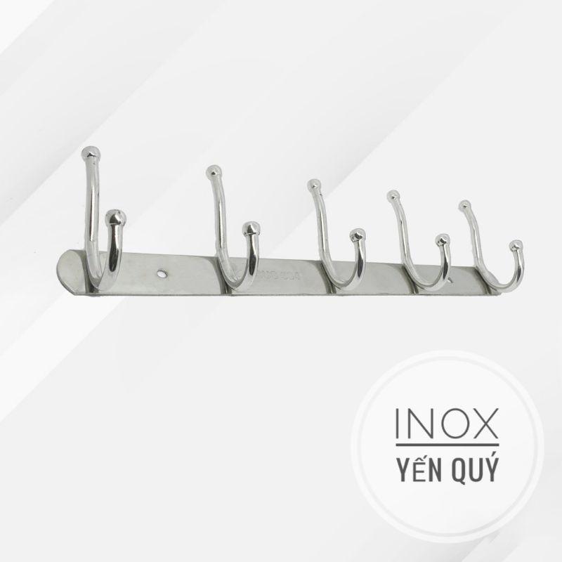 INOX304 Móc treo quần áo gắn tường inox 304 cao cấp - Móc treo đồ inox gắn tường - Móc 5 và 7 bi bi đôi trên dưới