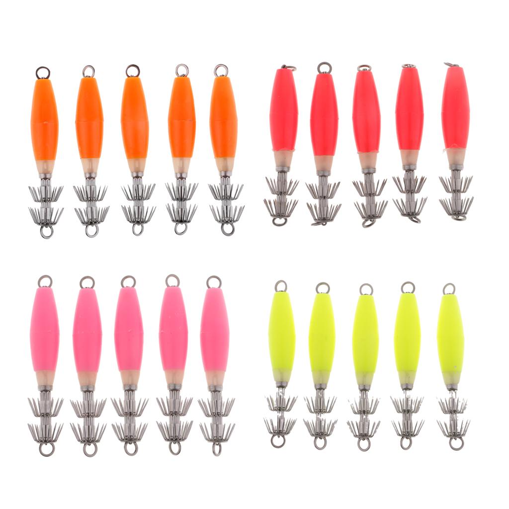 5pcs Sea Fishing Squid Octopus Hook Saltwater Fishing Lure Hard Bait