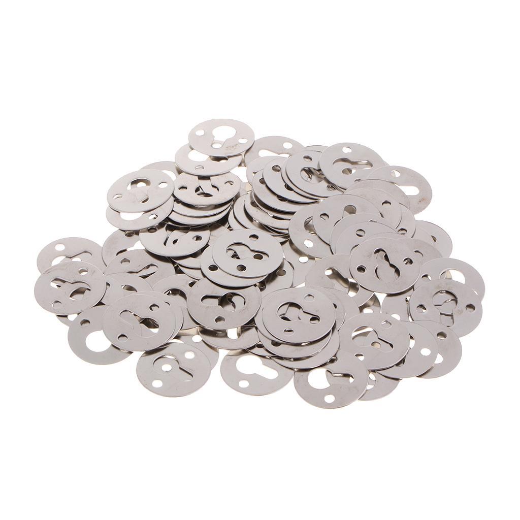 100Pcs Round Keyhole Hangers Fasteners Hanging Hardware for Picture Frame 23mm