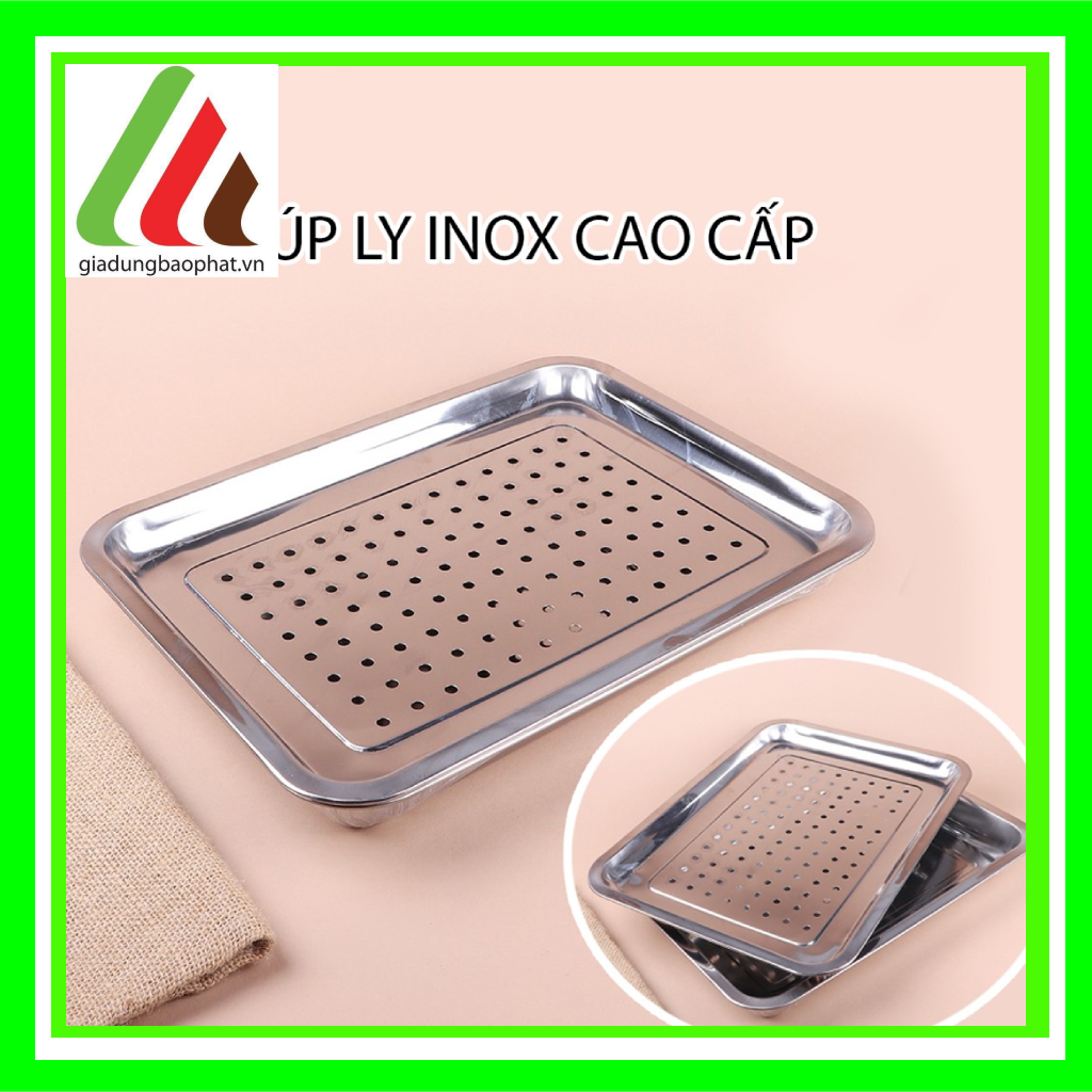 Khay inox 2 lớp up ly đựng thực phẩm đa năng tiện dụng cho gia đình hàng quán