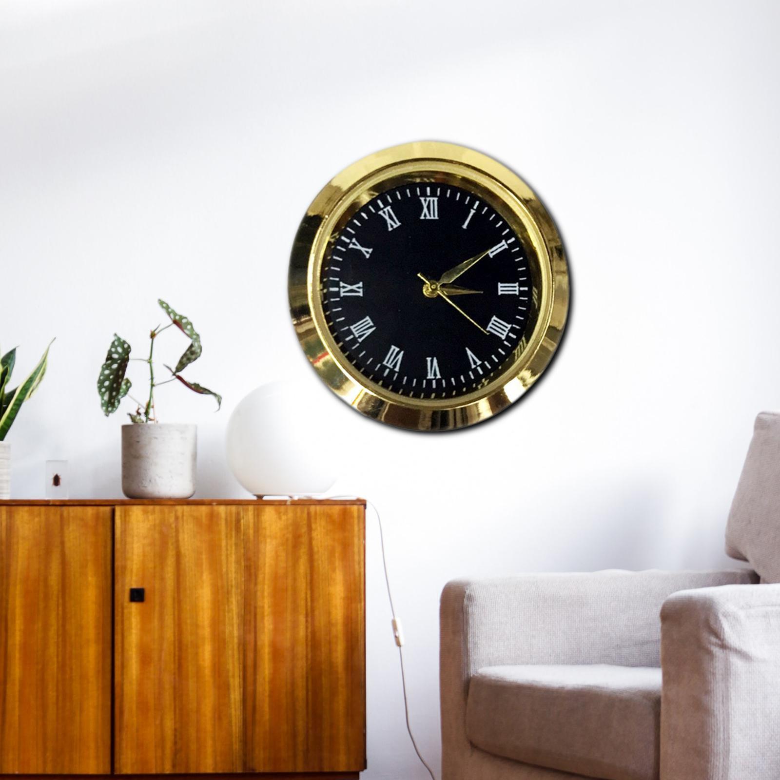 2xRound Clock Insert Easy to Read Metal Mini Clock Roman Numerals Clock Face