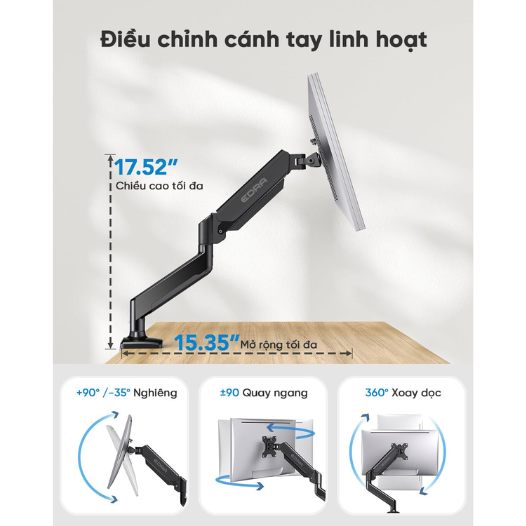 Giá đỡ màn hình E-Dra EMA7302 - Phù hợp 24 - 34