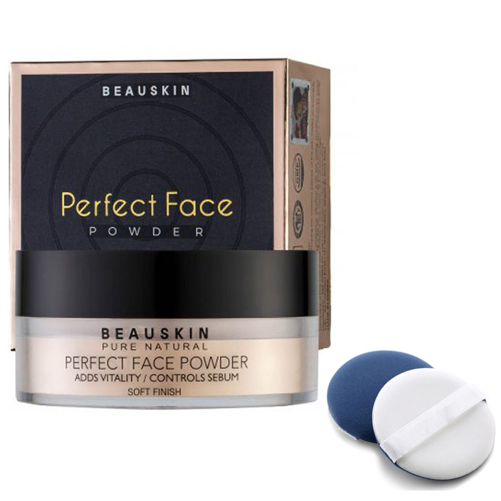 Phấn phủ bột kiềm dầu Beauskin Perfect Face Power Hàn Quốc 20g- 21 Natural beige tặng bông phấn - Mẫu mới