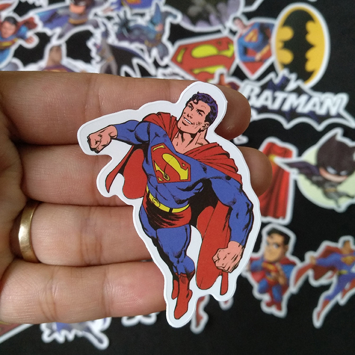 Bộ Sticker dán cao cấp chủ đề BATMAN - SUPERMAN - Dùng dán Xe, dán mũ bảo hiểm, dán Laptop