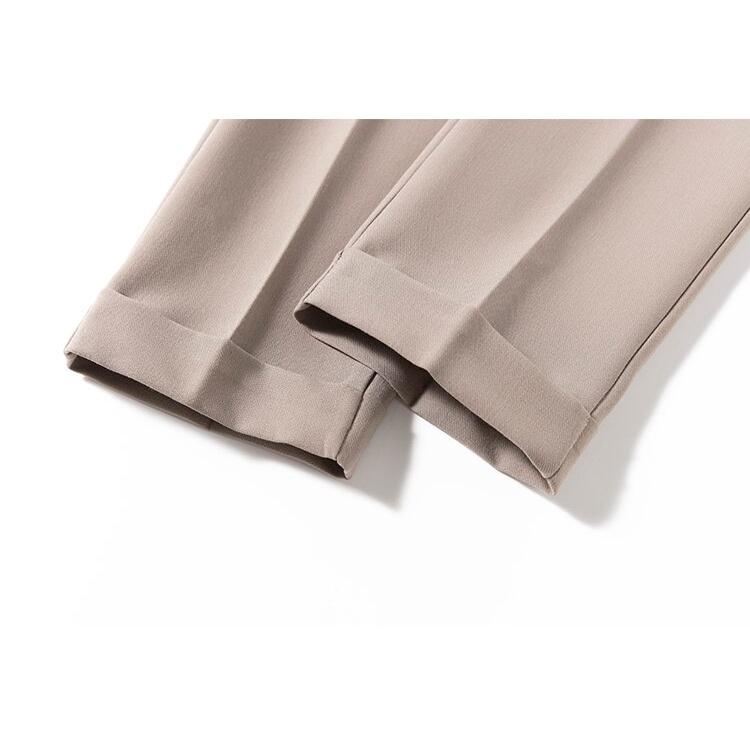 Quần tây baggy gấu băng vải vitex CUN075 dày dặn không nhàu không bám bụi công sở dày mềm Quần tây đen nữ công sở