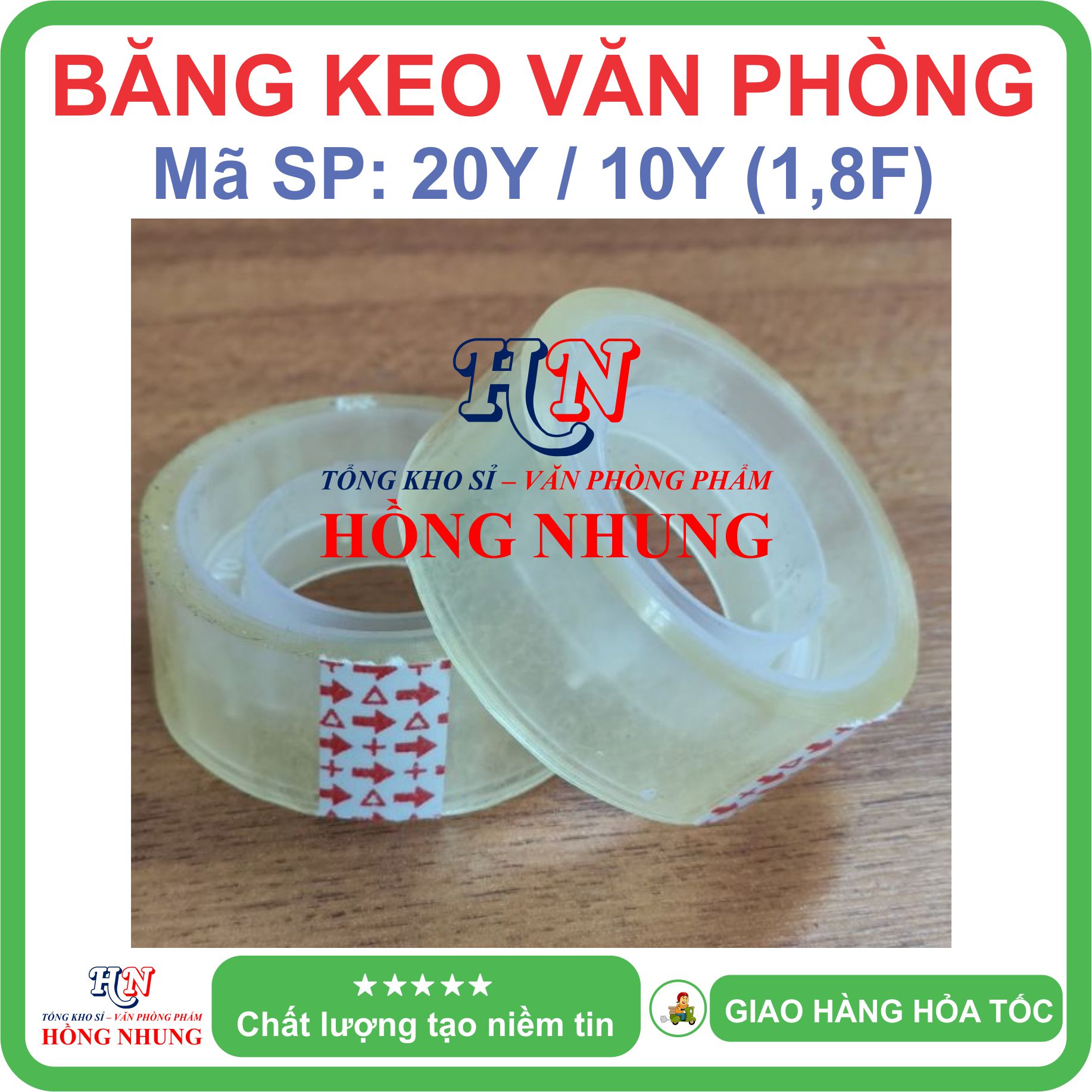 [SALE] Băng Keo Văn Phòng 20Y / 10Yard, bản rộng 1,8F (1,8cm), chất keo siêu dính