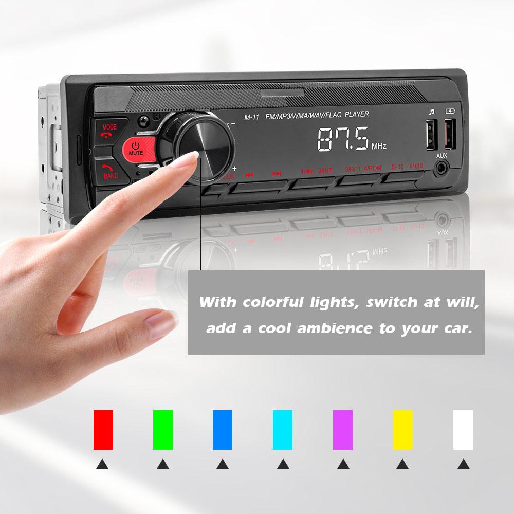 Car MP3 Player BT Stereo Receiver FM Radio Hands-Free Calling Support USB Charging U-Disk/TF Card/AUX-IN Voice Assist