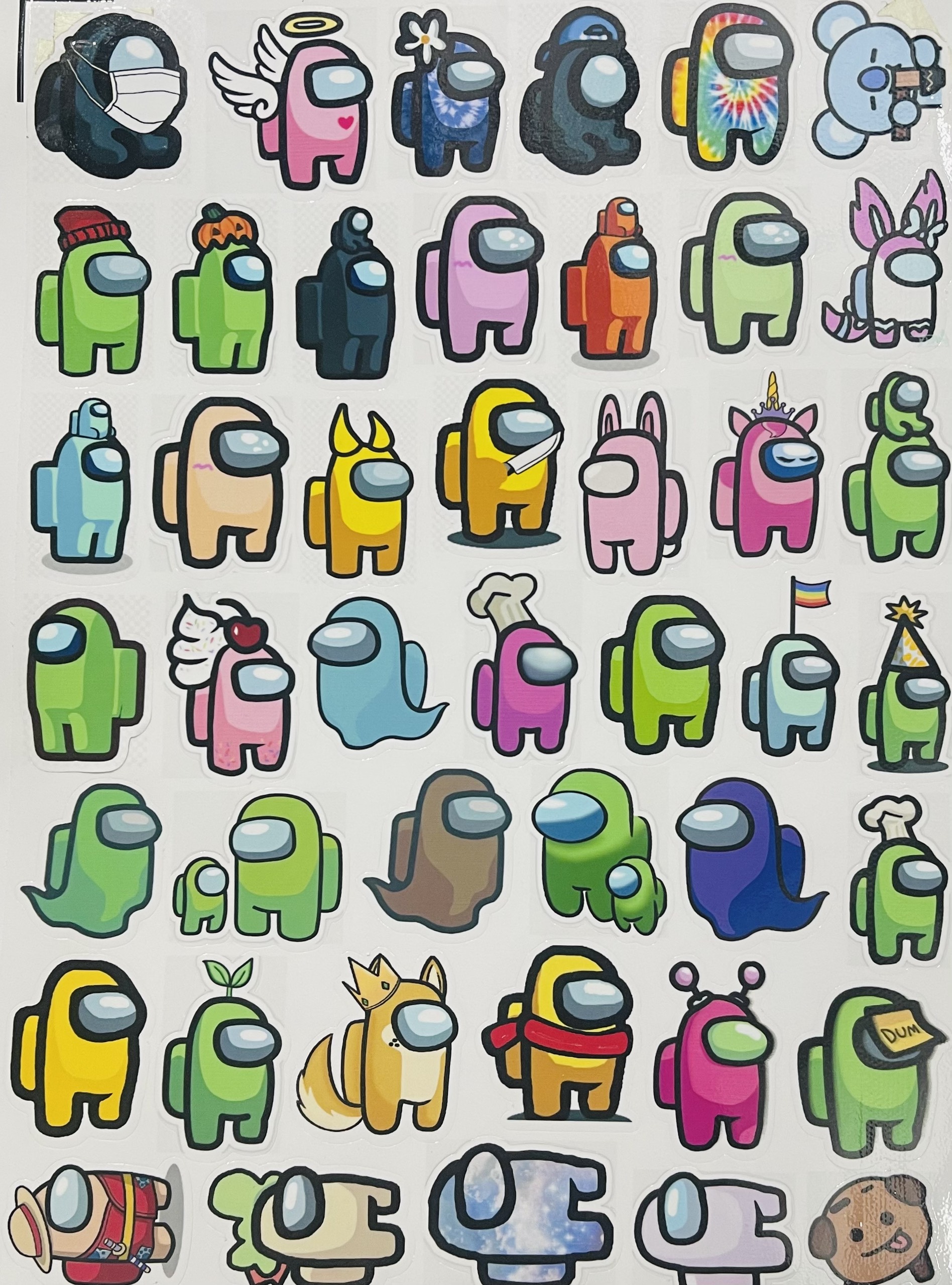 Sticker Among Us set 50 ảnh decal hình dán ép lụa