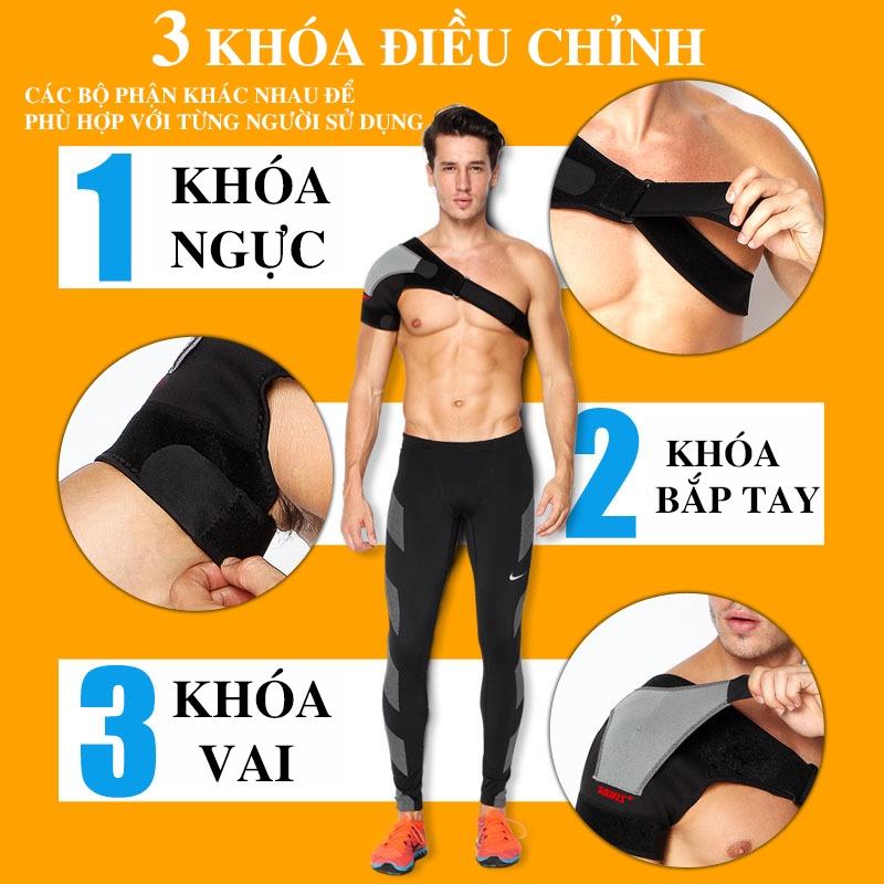 Đai Bảo Vệ Khớp Vai Tránh Chấn Thương Aolikes Chính Hãng adjustable sport shoulder support MG15